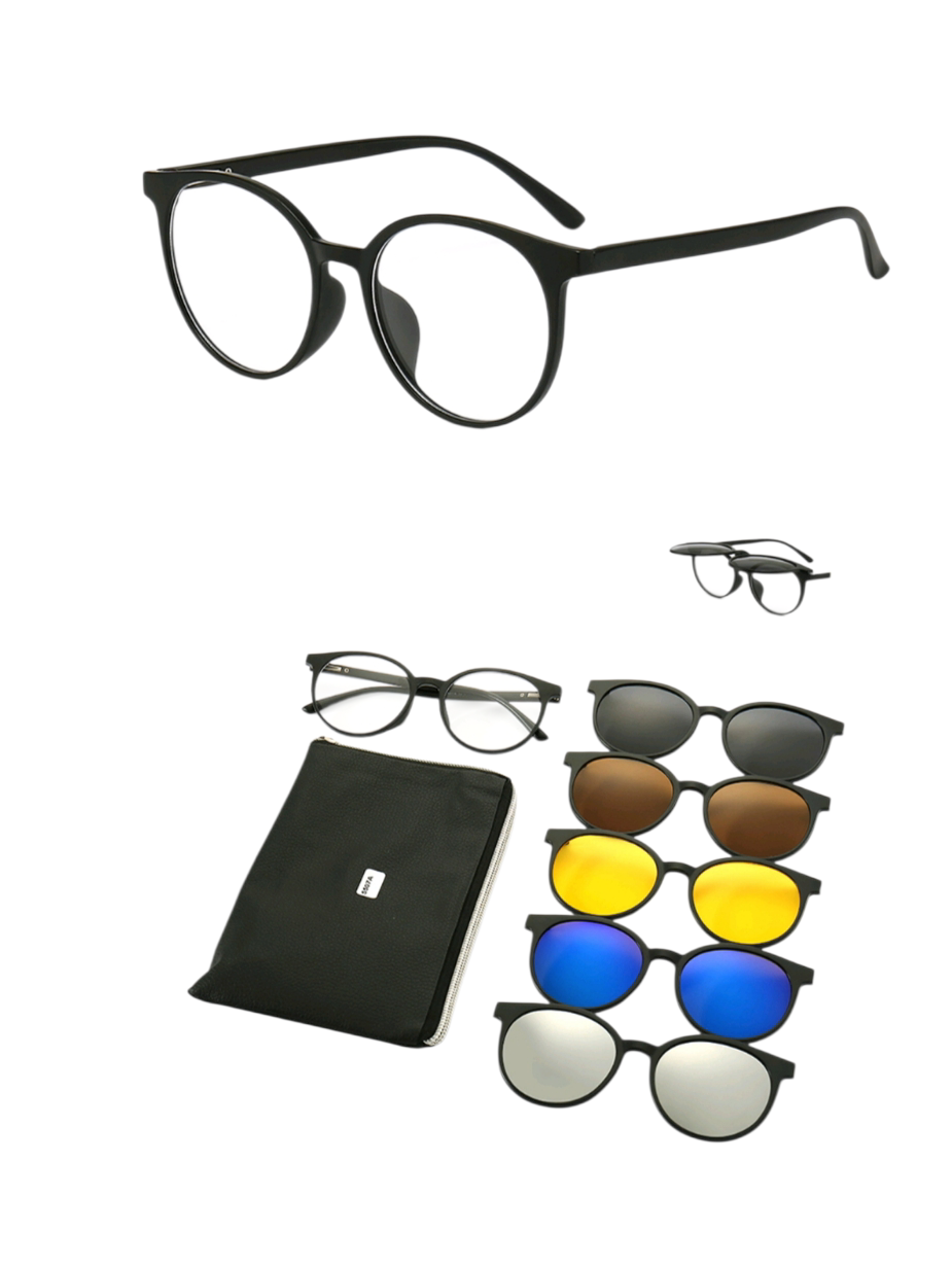 SIT TR90 Frame Magnetic Clip-On 6 in 1 Glasses for Unisex 5507T