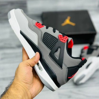 AJ4 - Grey/Red