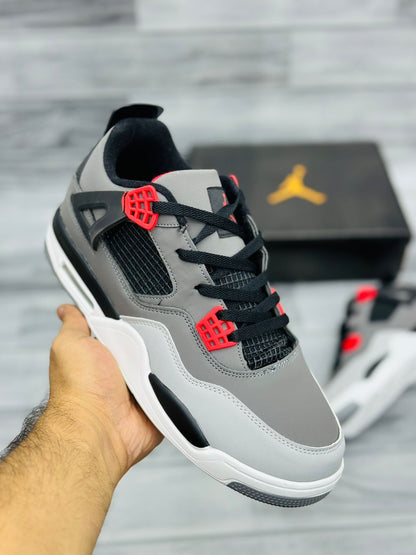 AJ4 - Grey/Red