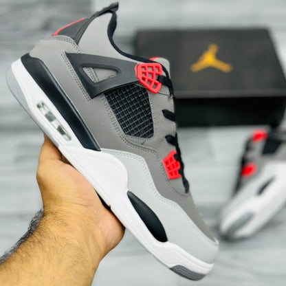 AJ4 - Grey/Red