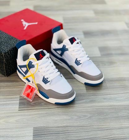 Air J 4 -WHITE-BLUE