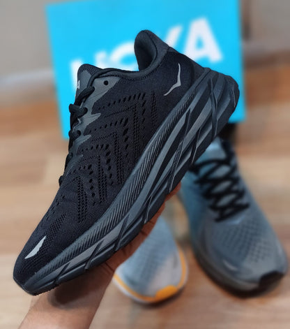 HOKA CLIFTON 8 BLACK DUO RUNNING SHOES