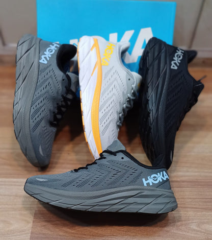 HOKA CLIFTON 8 BLACK DUO RUNNING SHOES