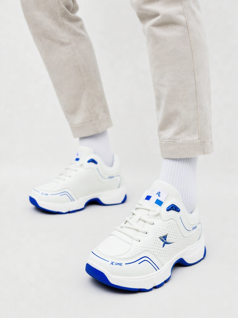 X-ONE POWER PLAY CRICKET GRIPPER SHOES-Blue white